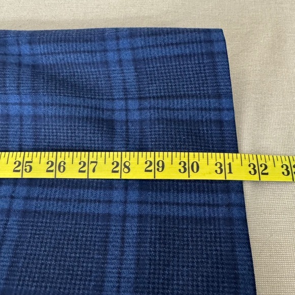 Isaia Wool Blue Plaid Windowpane Blazer Size 48 (58EU) Unfinished Sleeves - Picture 13 of 15